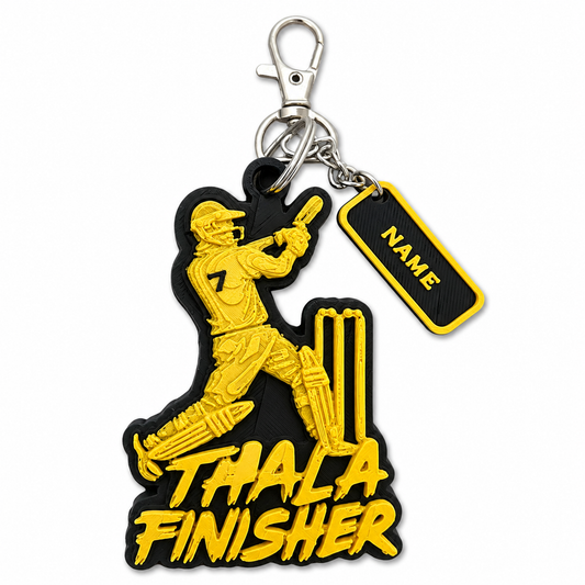Personalized Thala Finisher Dhoni Lover Keychain with Custom Name