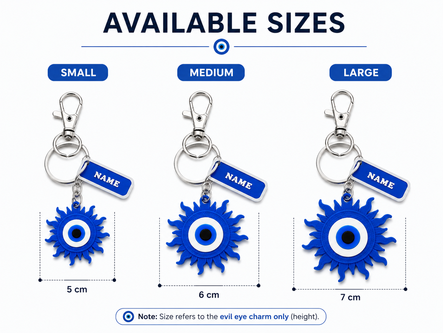 Personalized Evil Eye Keychain with Custom Name
