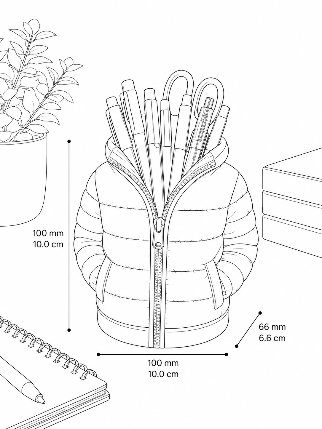 Puffer Jacket Pen Stand
