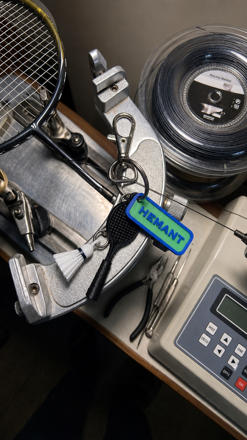 Personalized Badminton Lover Keychain with Custom Name