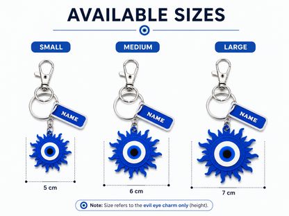 Personalized Evil Eye Keychain with Custom Name