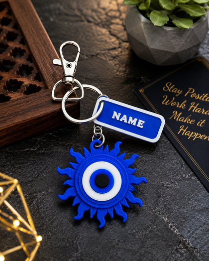 Personalized Evil Eye Keychain with Custom Name